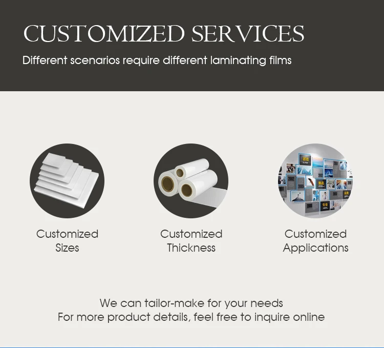 YIDU Company Vietnam Manufacturer 3mil PET PE EVA Clear Glossy Hot Thermal Laminating Roll Plastic   Film for A3 A4 Size Paper