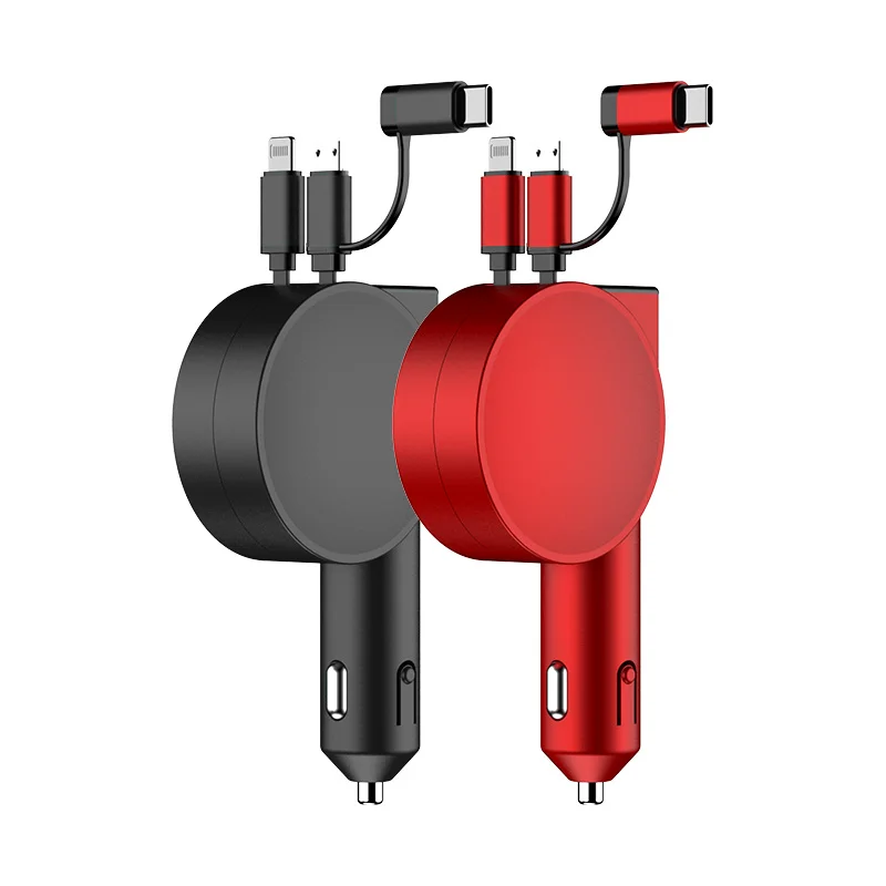 PENGTENG 2020  New Special design Universal 3 in 1 retractable car charger for Mobile Phone car phone mount charger