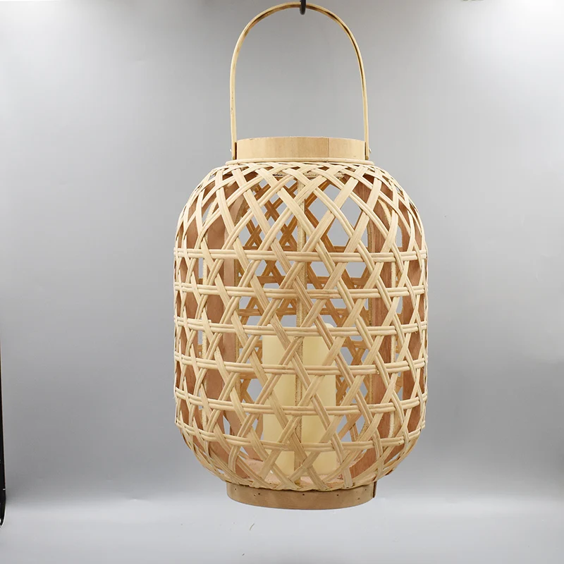 Eco Friendly Camping Lantern Bamboo Weaving Lanterns Rattan Candle Lantern