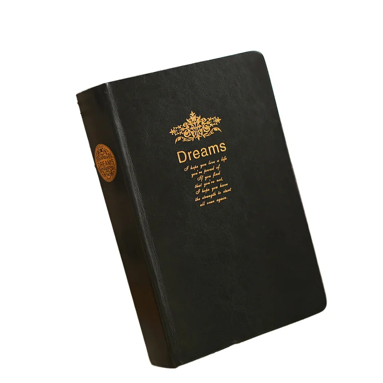New Arrival A5 School Notebook 416 Pages Soft Cover PU Leather  Super Thick Journal with Gold Edge