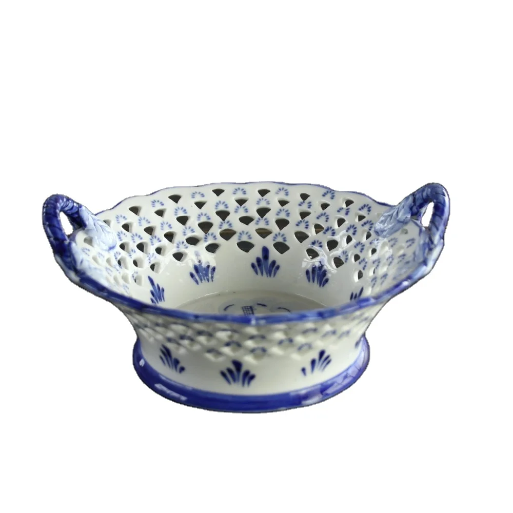 Hollow Fruit Plate Silver Coffee Table Modern Ceramic Fashion Creative Minimalist Home Decoration