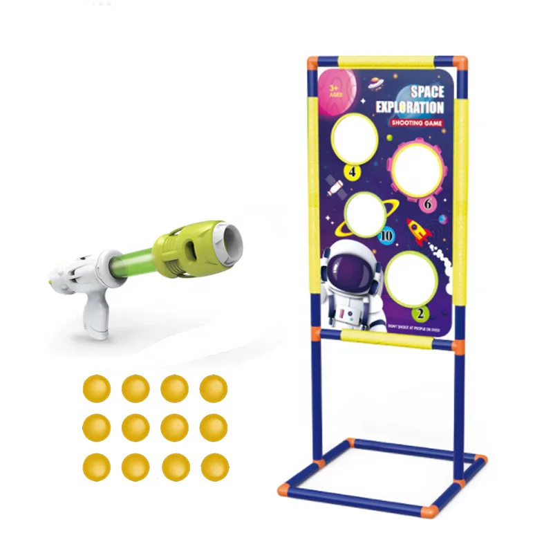 Игрушки для стрельбы для детей и взрослых с подставкой для стрельбы, 2 пневматических пистолета с 24 шариками из пенопласта, для использования в помещении и на улице