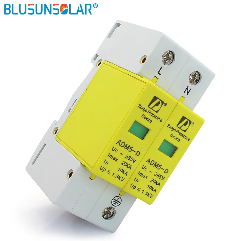Surge Protection Device Standard 35mm DIN Rail 2P 20KA  385V AC Household Low-Voltage Anti-lightning SPD Surge Arrester
