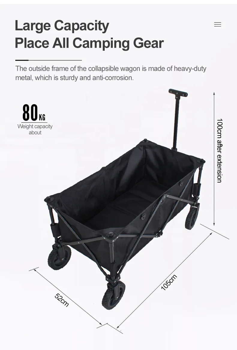 YILU Portable Folding Wagon Stroller Cart 200lbs Capacity Trolley Shopping Baby Stroller Utility Wagon Cart Foldable