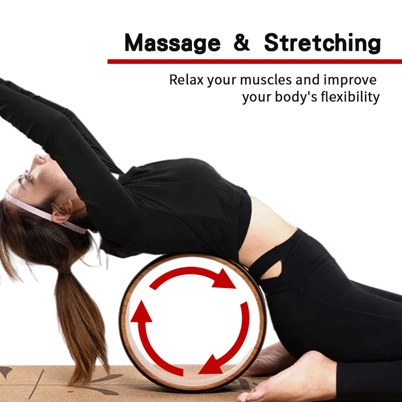 Yoga wood grain assisted shaping fitness TPE cork yoga wheel