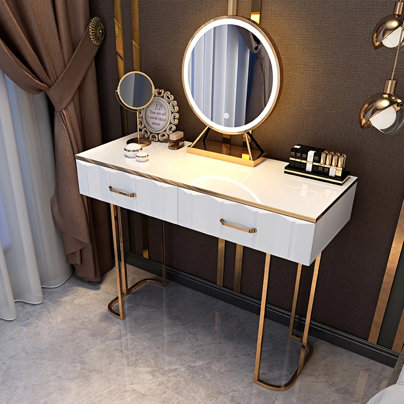2021 Factory direct hot sale modern design living room bedroom makeup table touching LED mirror