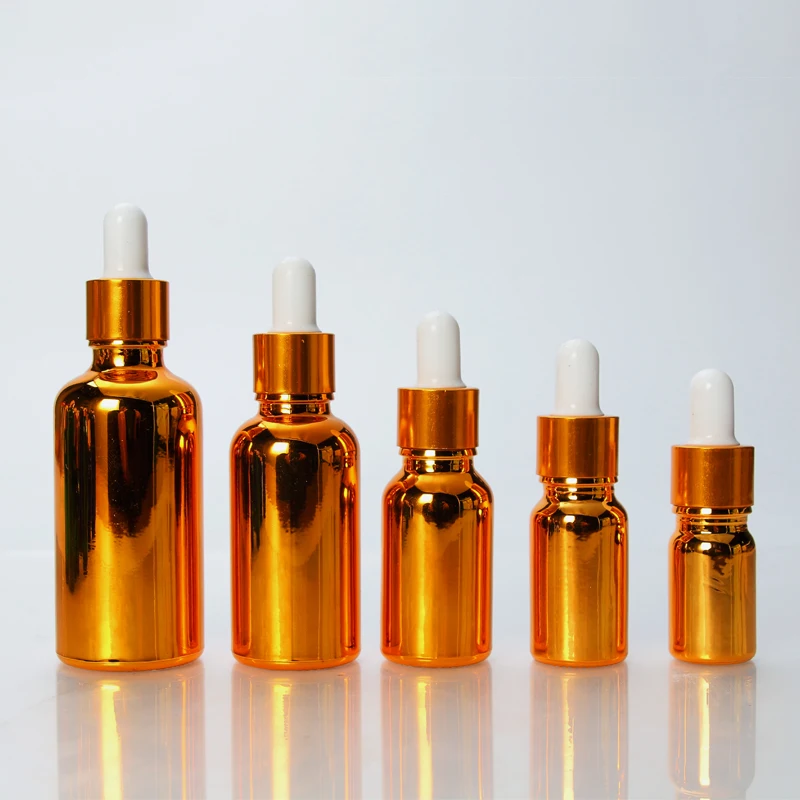 fancy 10 ml thick bottom bamboo glass designer perfume serum essential oil sample bottle gold with dropper 30 ml