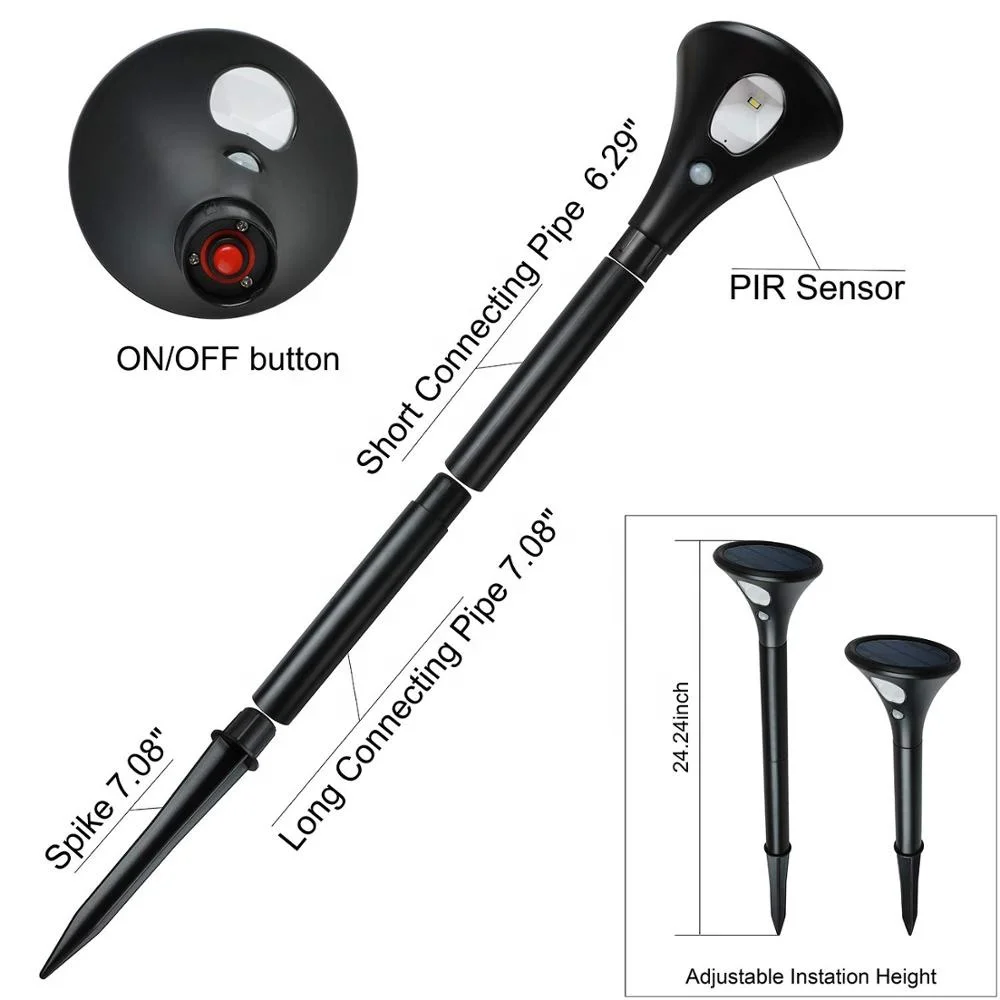 Manufacture china led garden bollard light Aluminum solar garden light for outdoor pathway lawn landscape lighting