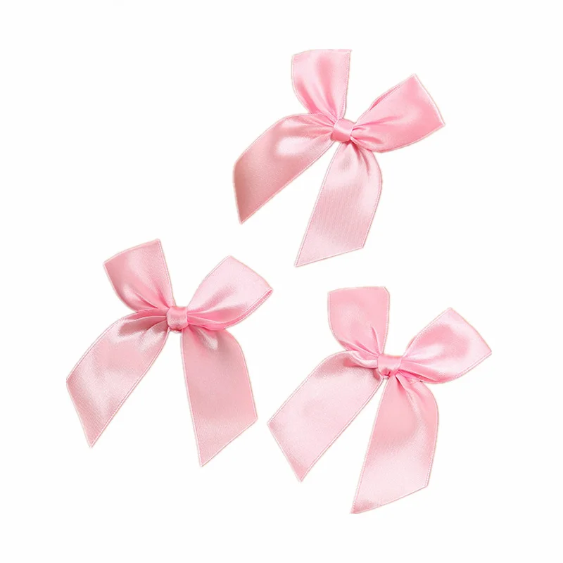 Ribbon Handmade Polyester Pink Ribbon Bow Valentine Bows Pre Tie Decoration Bow Wholesale