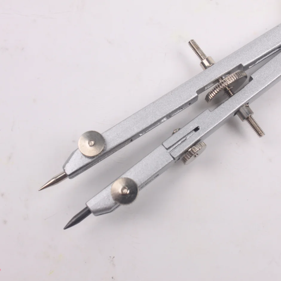 Math Geometry Kit Multi Functional Drawing Compasses 9PCS Set School Students Safety Metal Compass Set