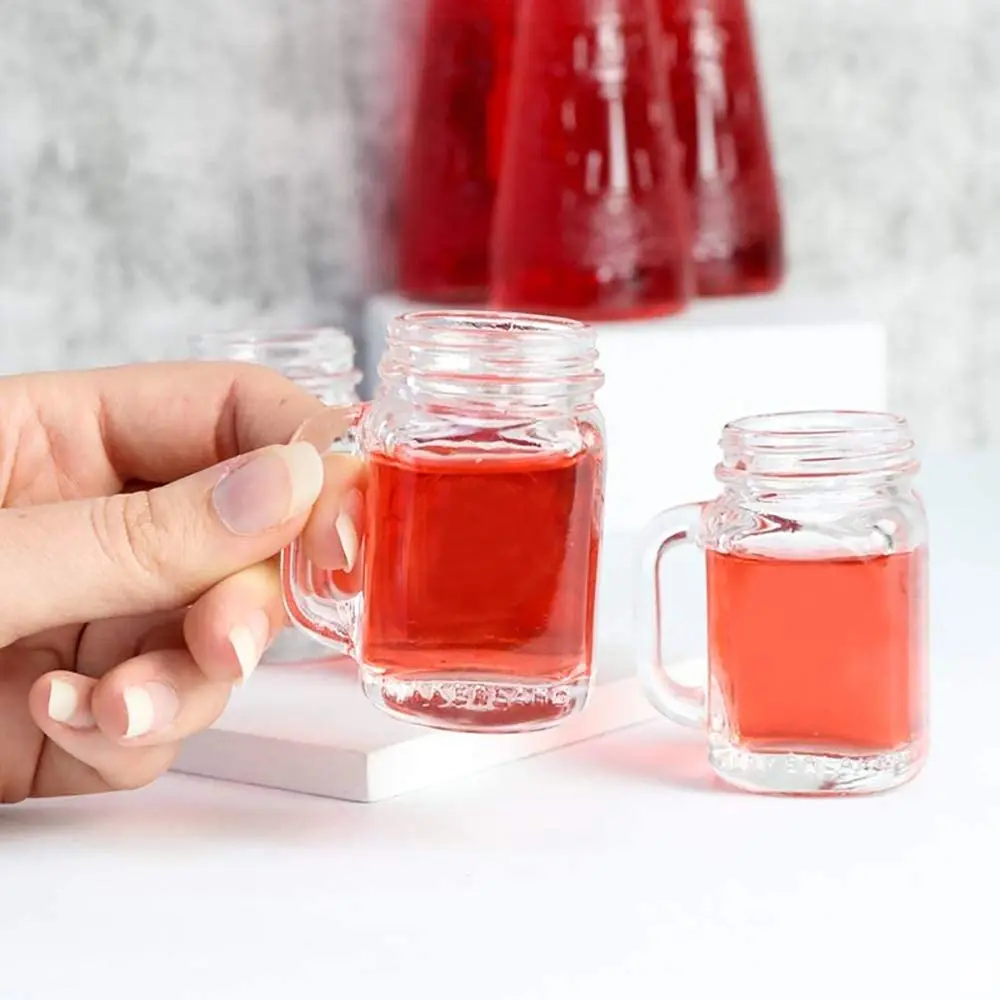 2 oz Mini Mason Jar Shot Glasses With Lids Glass Favor Jars for Drink Dessert Candle Craft