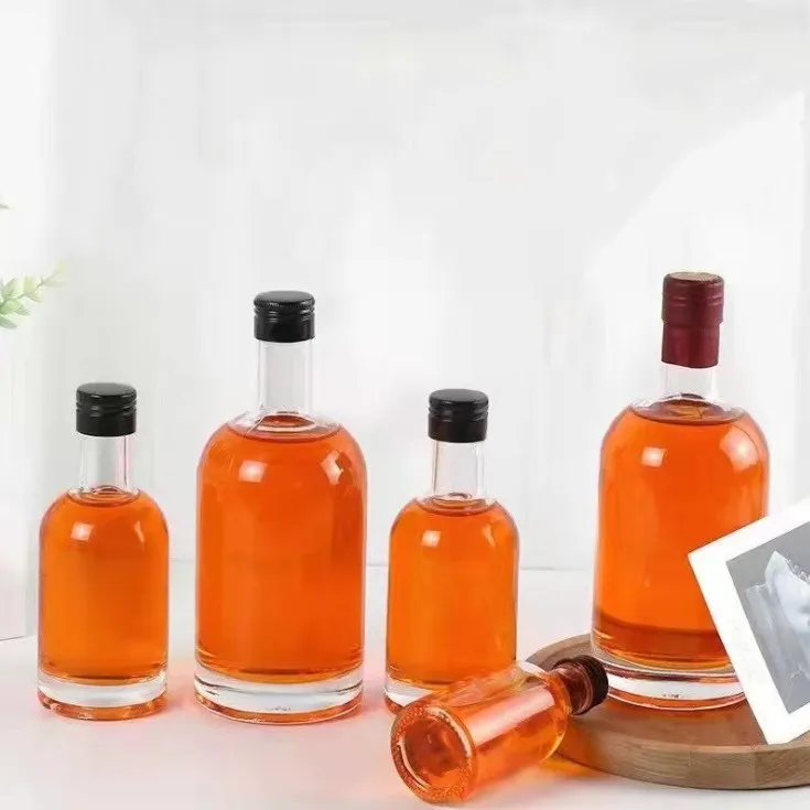 Logo Printing Screw Neck Clear 0.75L Empty Liquor Bottle 750ml Whiskey Glass Bottles for Spirits