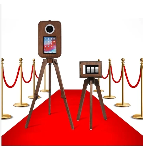 Винтажная фотобудка с сенсорным экраном для вечеринок совместимая iPad и DSLR