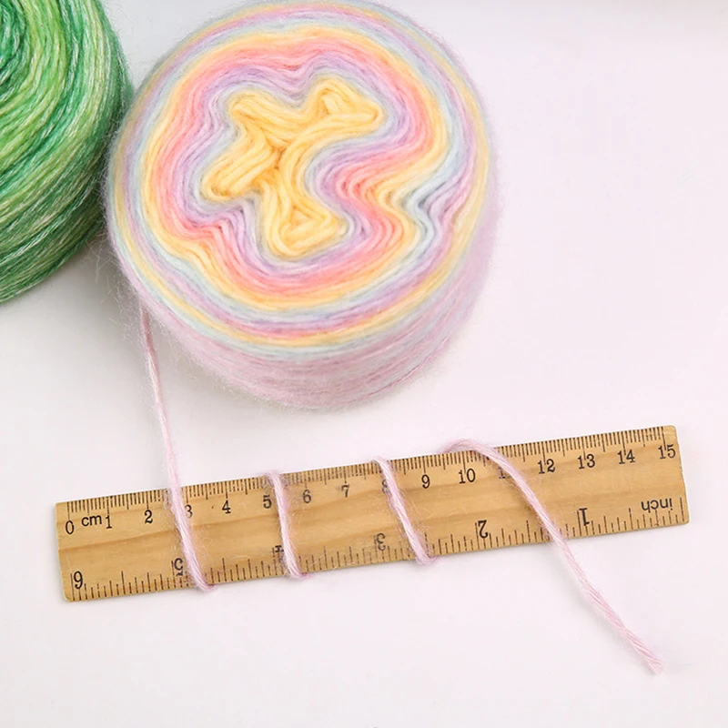 ZENGLONG yarn wholesalers 100g 60% cotton 40% acrylic blended cakes yarns hand knitting 1ply 2S gradient colors cake yarn