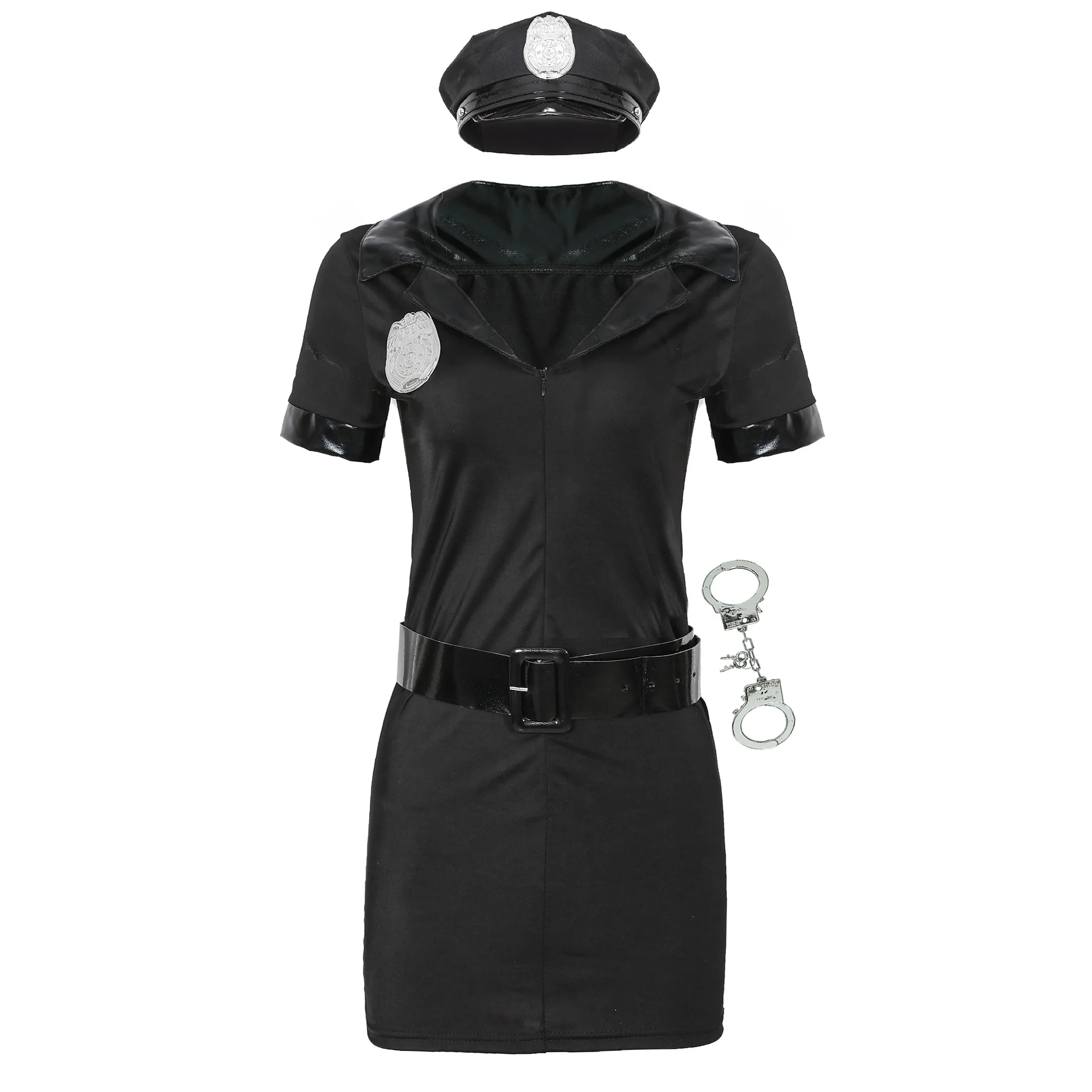 Sexy Role playing police uniform costume with handcuffs