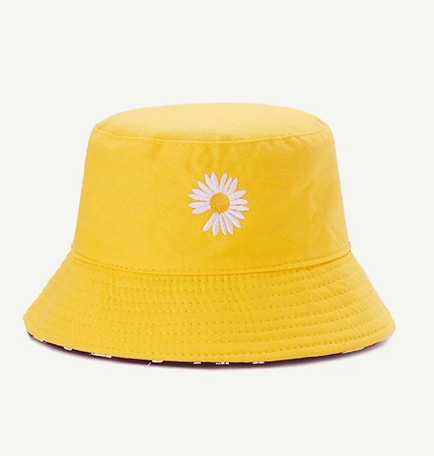2342 Full Printed Small Flowers Trendy Men and Women Sun Protection Bucket Hat Reversible