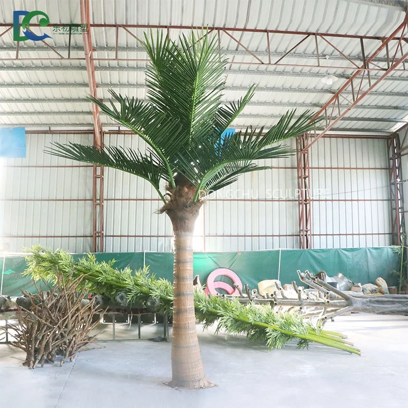 Big UV protected artifical areca catechu tree plastic palm tree plants for outdoor beach decor
