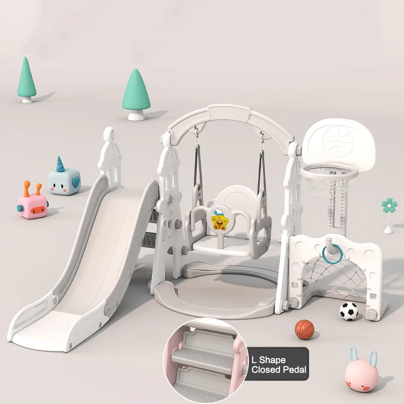 3 in 1 Slide Swing Shoot Indoor Playhouse With Slide 3in 1 Swing Park Rides Slider for Kids