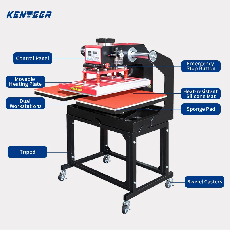 pneumatic double station heat press machine heat press machine double hydraulic double action press machine