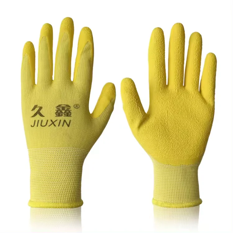 Factory for men finger protection industrial latex flex safety supplier printing safety gloves for work