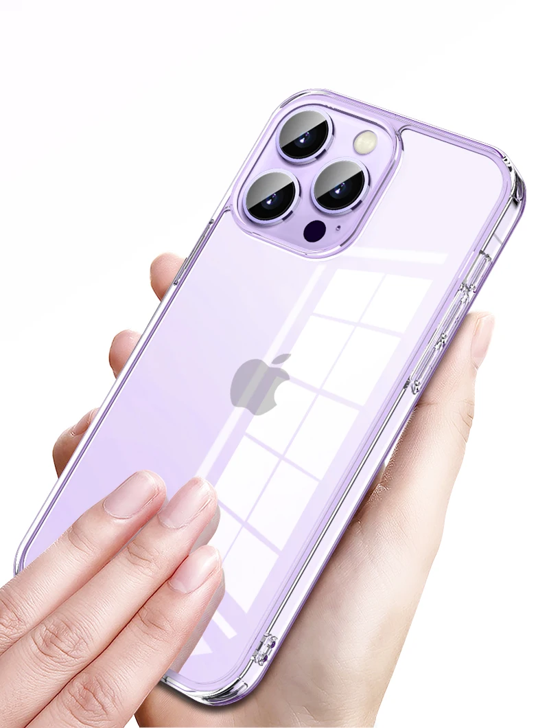 High quality Transparent  Crystal Clear TPU Luxury  tempered glass Phone Case for iPhone 15 Pro 14 13 12 11Pro Max