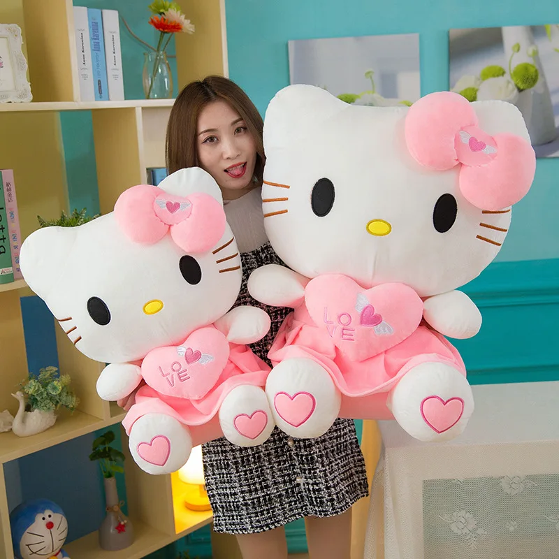 2022 Wholesale New Style KITTY Cat Plush Toy Heart Angel Pillow HelloKitty Doll