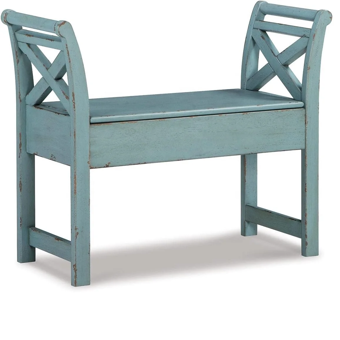 LS-1204,Manufactory Solid Oak Ashley Wood Bench with Hidden Storage Under Seat Traditional Antique Indoor Storage Bench