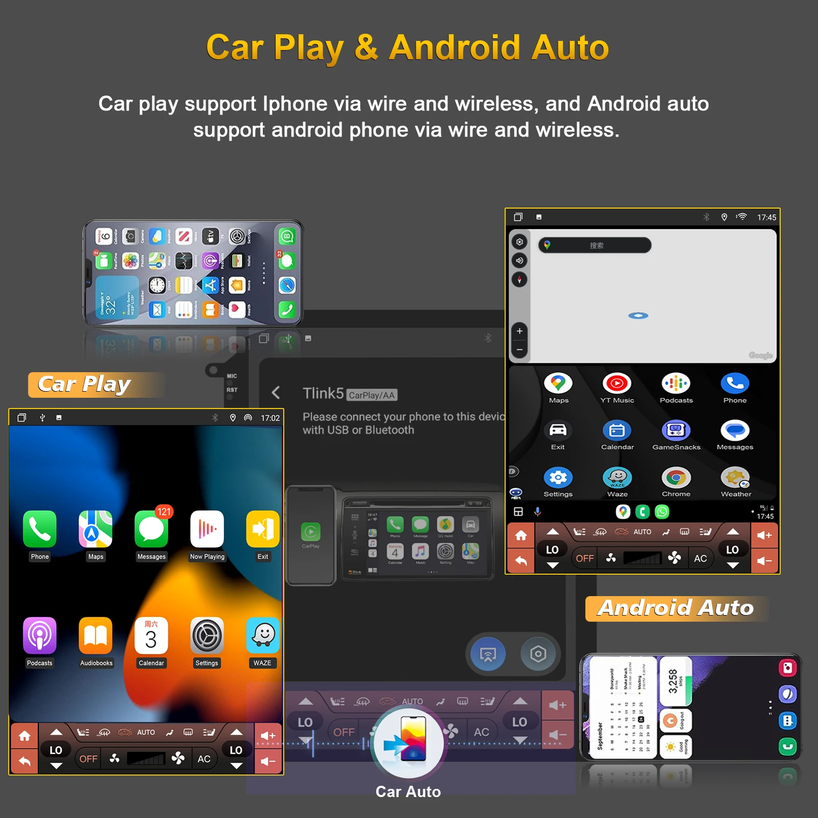 panel kits variety frame car radio player frame dashboard 9.7 inch android auto for FORD Focus 2012-2017 SIM+FM+AM