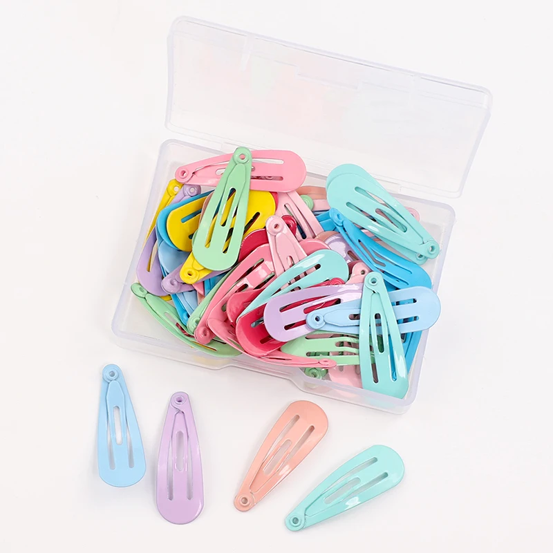 3cm Mini Simple Spraying Barrettes Baby Hairgrips Metal Snap Hair Clips  kids hair clips