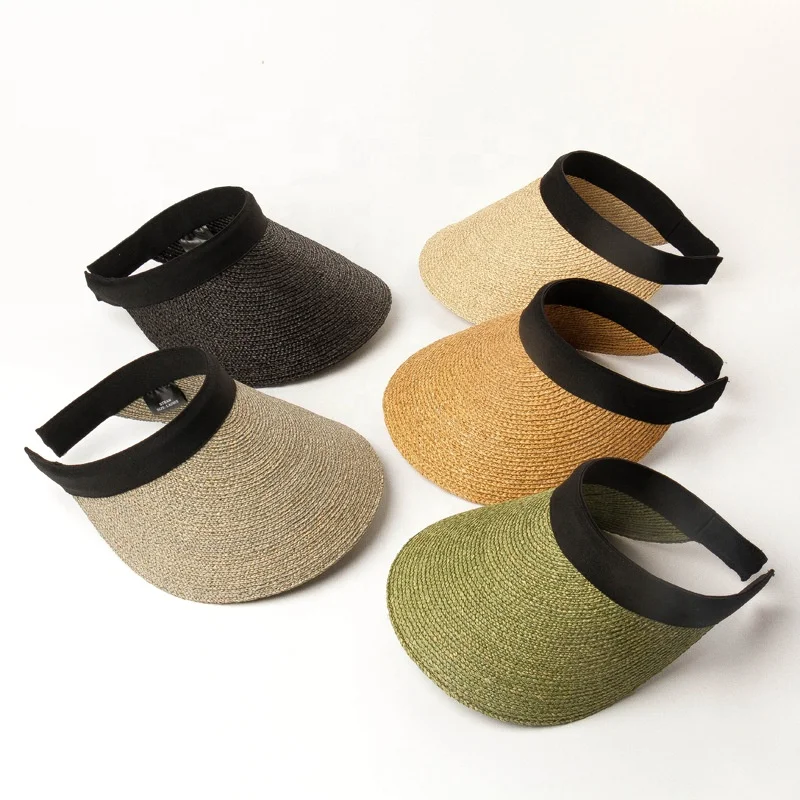 CHEAP sunshade uv sweat proof usa beach vintage baseball broad brim straw uv visor spf 50  storage cap visor ladies hats