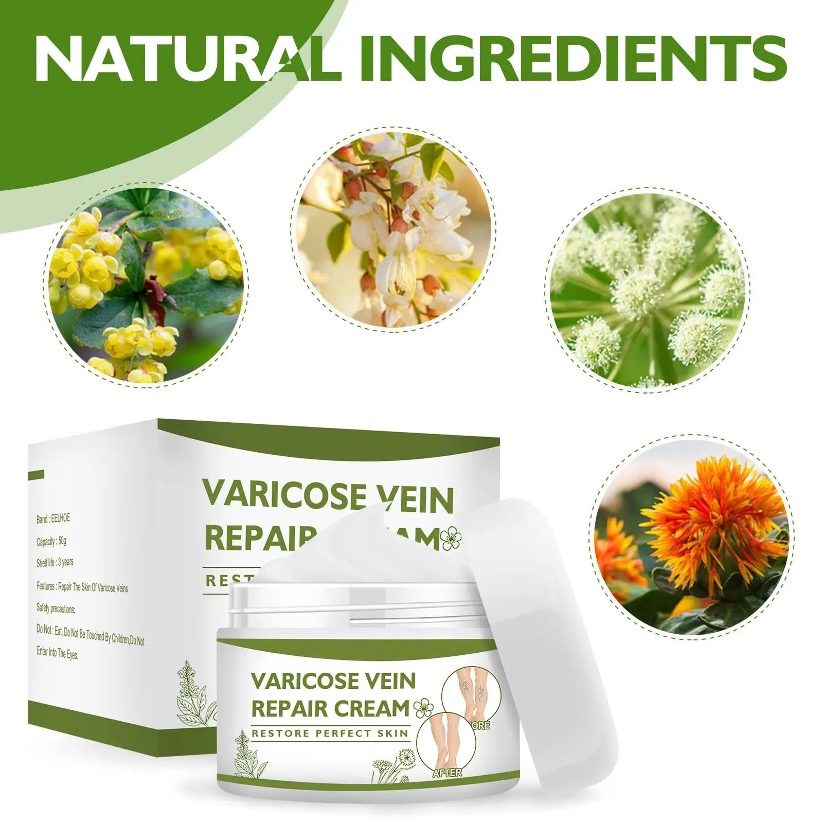 Amazon Best Seller Varicose Veins Cream to Relief Veins Pain and Heavy Tired Leg Spider Varicose Vein Treatment Cream For Legs