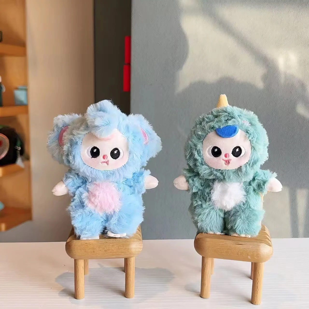 2024 Trending Cute Baby Three Stuffed Plush Toy Plush Keychains Fluffy Baby Three Animals Lucky Cat Mini Plush Toys Pendant