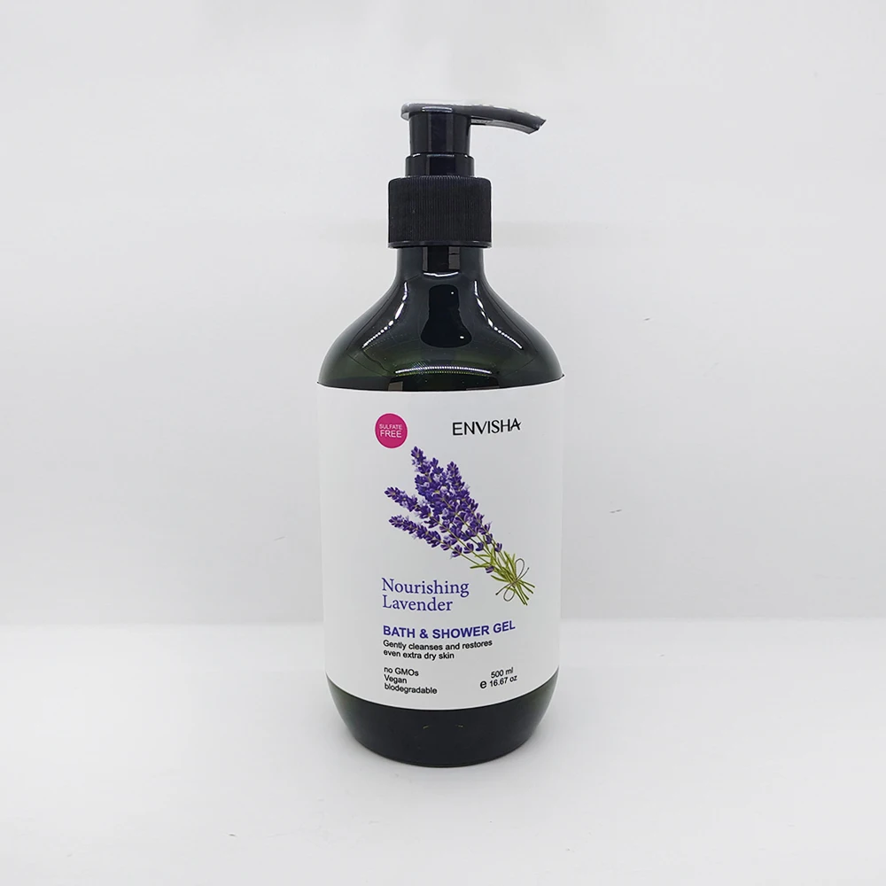Custom Body Wash Private Label Lavender Fragrance Lightening Foaming Shower Gel 500ml