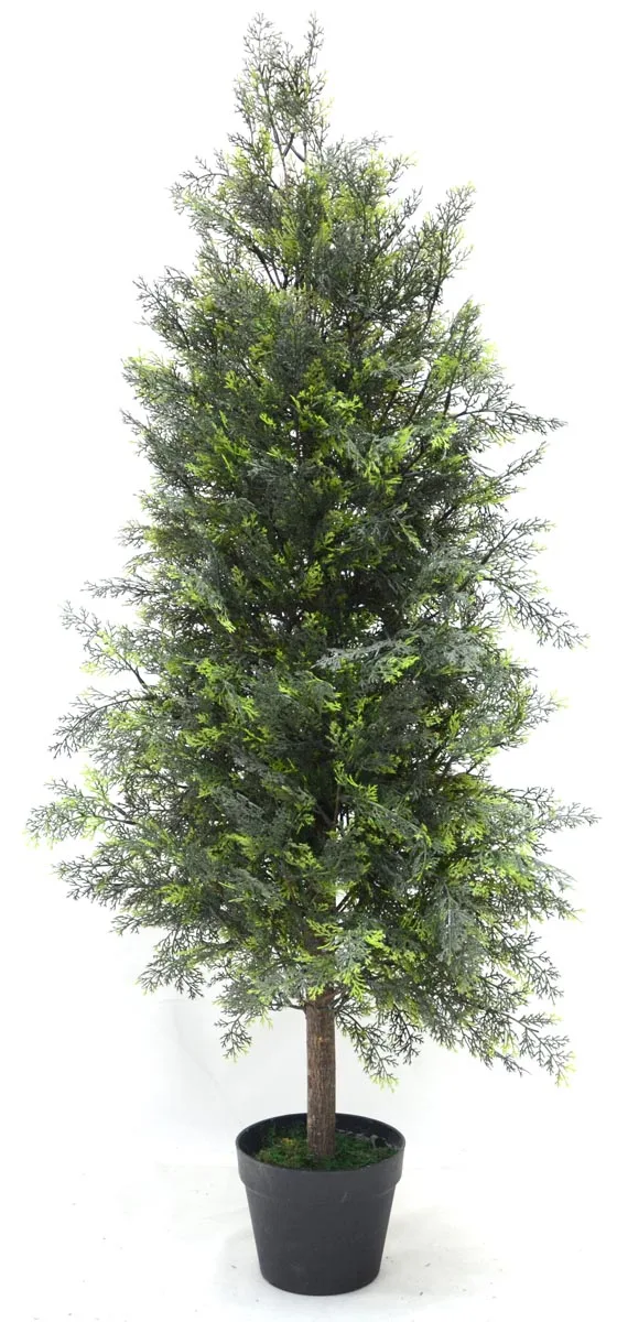  Настоящий сенсорный искусственный кипарис/зеленое дерево кедра с натуральным деревянным стволом