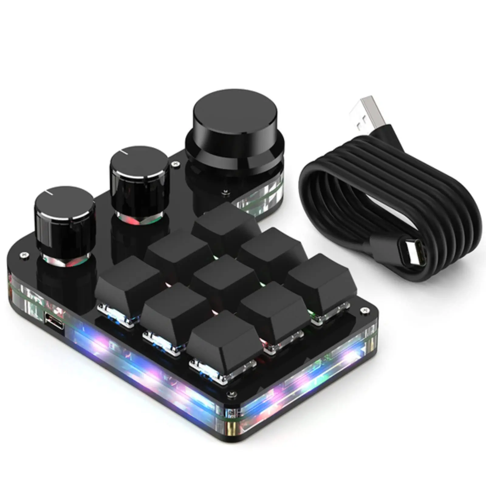 9-клавишная Механическая игровая клавиатура, Одноручная клавиатура, USB-C Проводная клавиатура OSU, программируемая и Горячая поменяемая мини-клавиатура