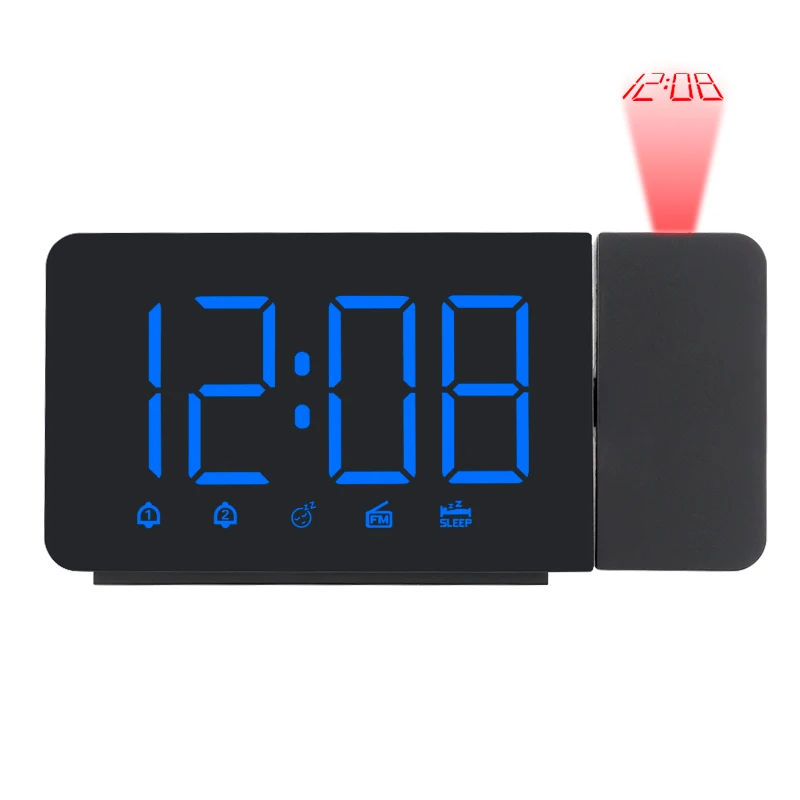 Brigh Background Radio Led Digital Mirror Top Selling 2022 Projection Alarm Clocks Clock