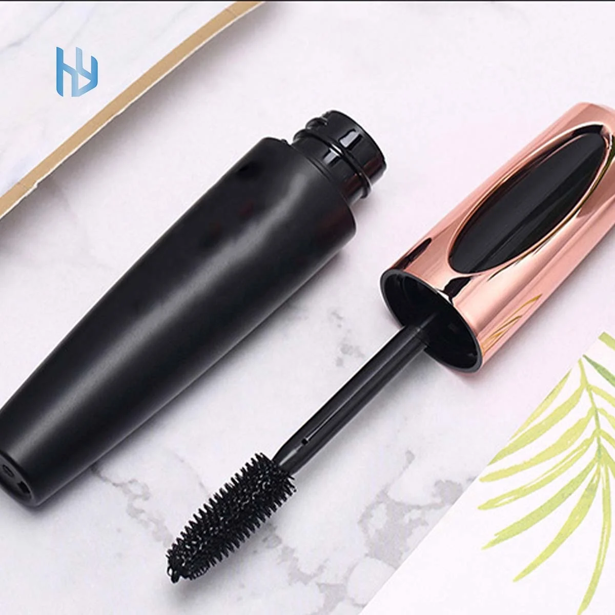 hot sale luxury black color round eyelash tube 15ml Empty Private label mascara Tube with Silicone brush