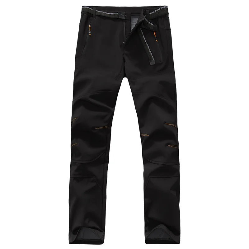 Уличные спортивные брюки-карго Softshell, зимние водонепроницаемые ветрозащитные брюки, мужские теплые Стрейчевые прочные брюки