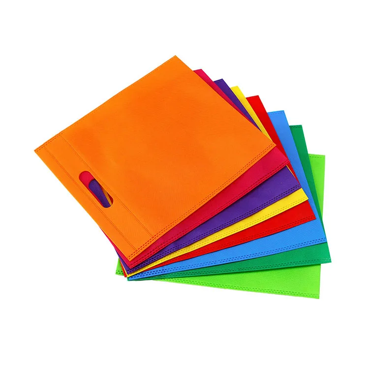 Custom color promotional groceries shopping non woven d-cut bag