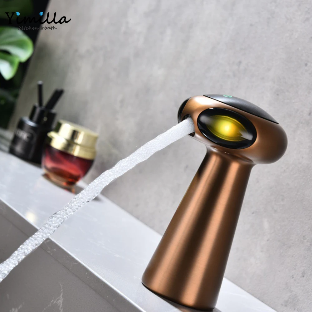 New arrival LED intelligent bathroom tap and faucets AI  smart control touch sensor thermostatic faucet mixers for wash basin