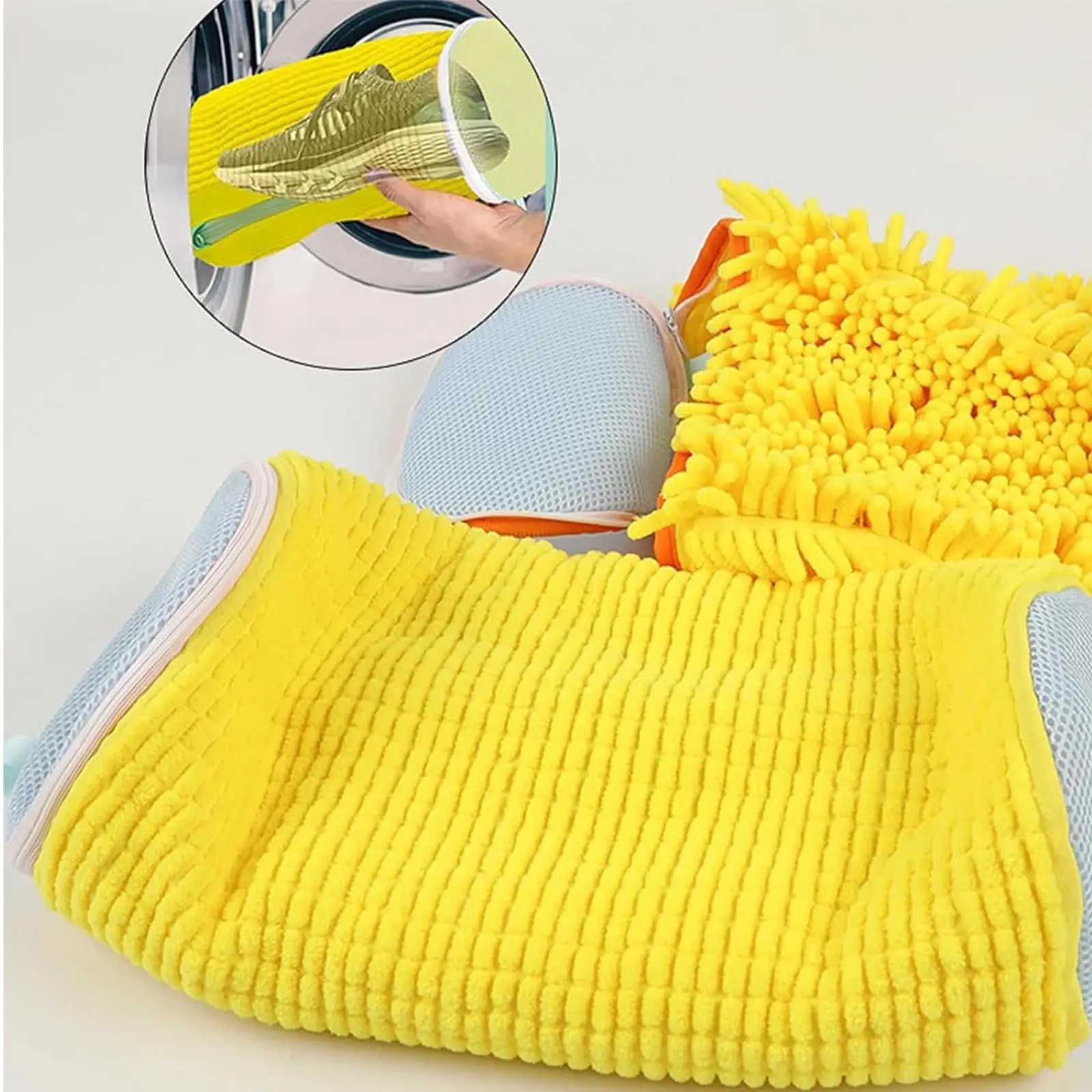 2024 Shoes Laundry Bag With Pluffy Fibers Shoe Wash Bag For Washing Machine Premium Zipper Durable Laundry Bag