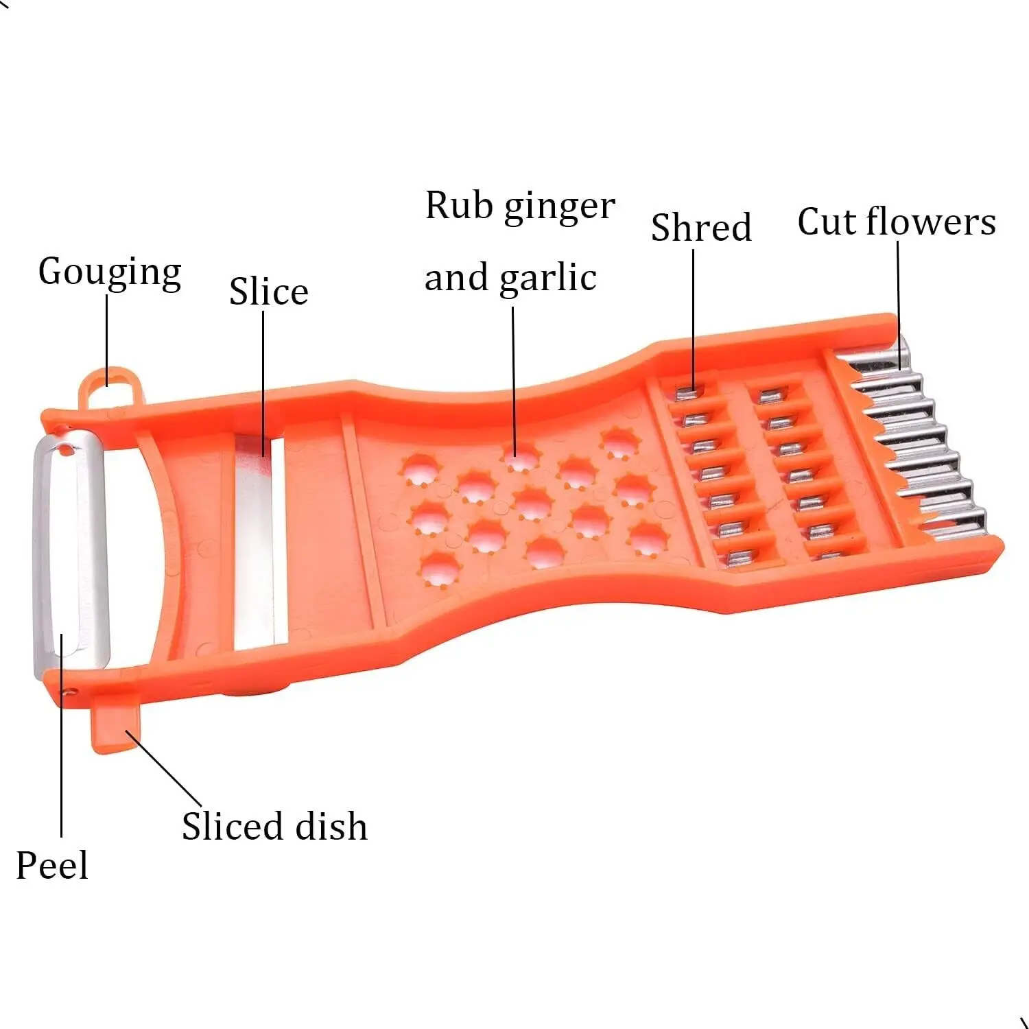 5 in 1 handheld Plastic Multi-functional Kitchen Peeler Grater Slicer for Vegetable Cheese Chef Gadgets Tools Fruit Shredder