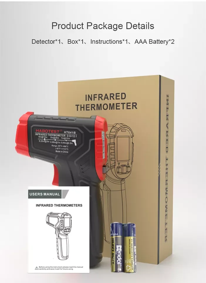 HABOTEST HT641A IRT Temperature Non Contact Infrared Digital Thermometers Industrial