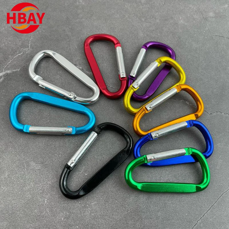 Wholesale Low Price D Shape Aluminum Alloy Locking Hook keyring link hook Outdoor Hanging Buckle Not for climbing