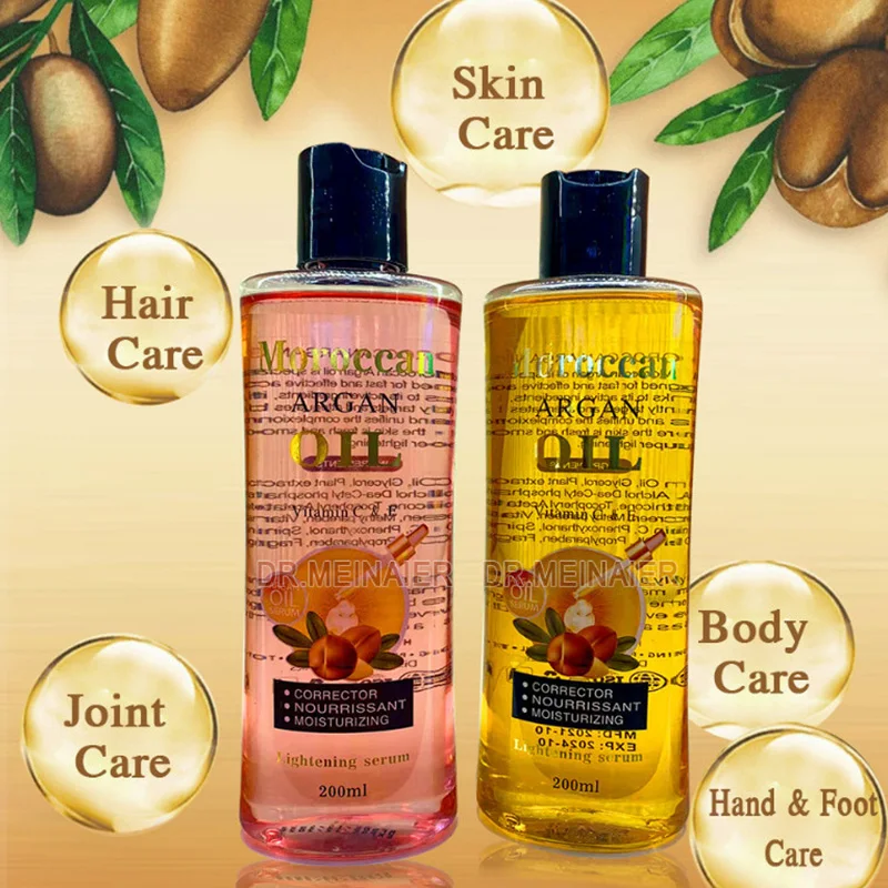 Best 100% Pure Organic Vitamin C Moroccan Argan Oil Moisturizing Lightening Serum Oil For Massage Face Body Hair
