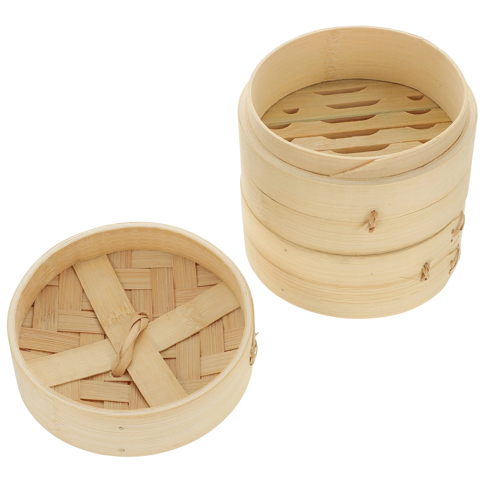 1 Set Handmade Bamboo Steamer Cooking Tool For Kitchen Food With