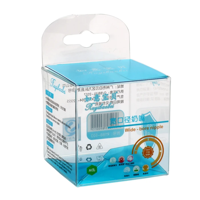 The Factory Clear Plastic Box Foldable Hanging Custom Full Color Printing PET Box