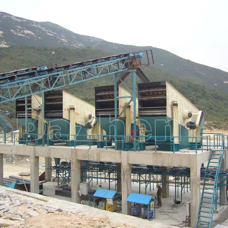 YK1236 mobile inclined circular type gravel vibrating screen with belt conveyors