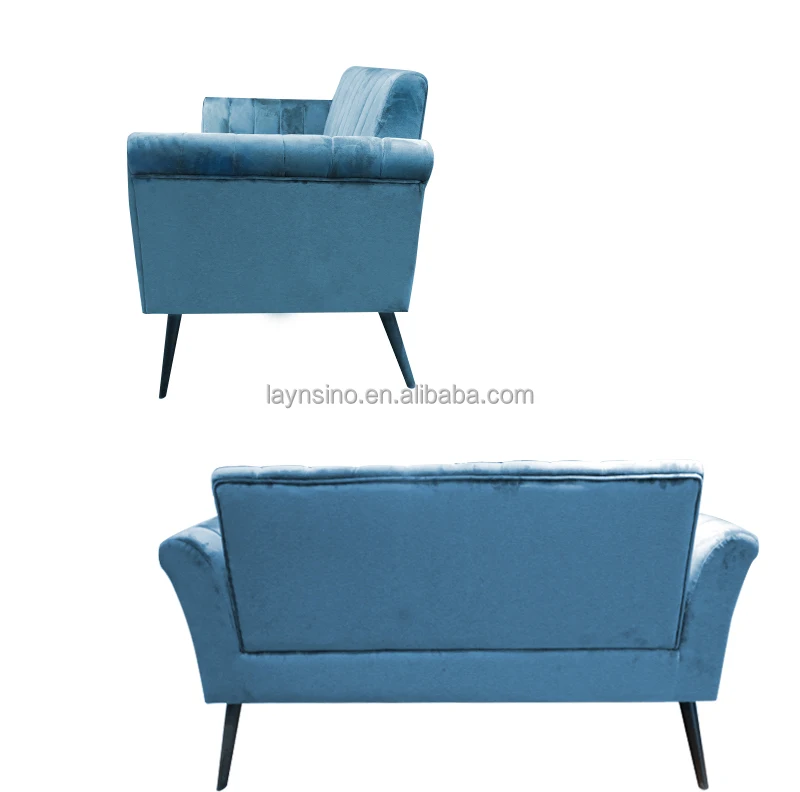 Laynsino Modern Living Room 2 Seater Sofas Home Furniture Cheap Lounge Sky Blue Velvet Sofas