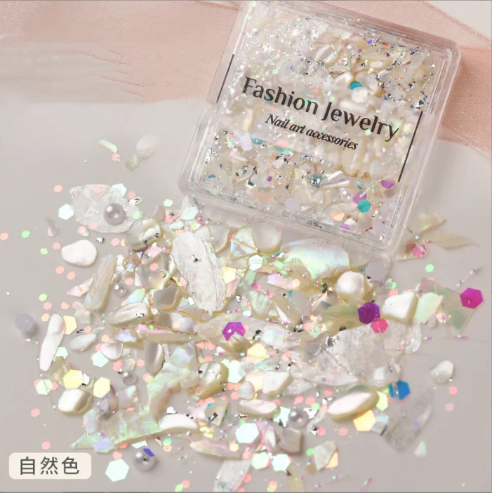 3 Color Nail Crystal Diamond Galaxy Powder Super Thin Shell Powder Glitter Nail Accessories Mixed Box Decorations